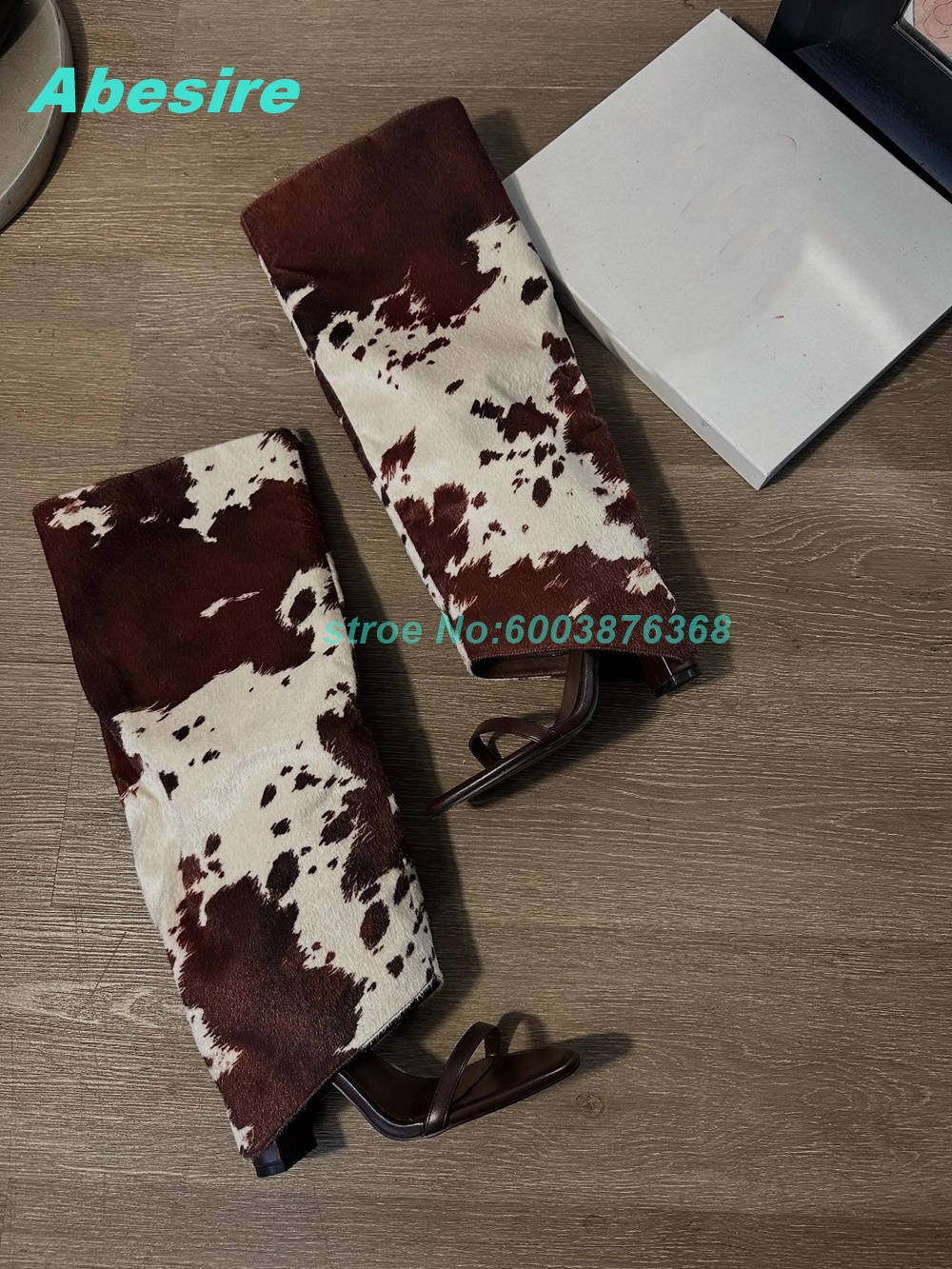 Cow Pattern Patchwork Suede Sa - Women Shoes Boots reseña y precio