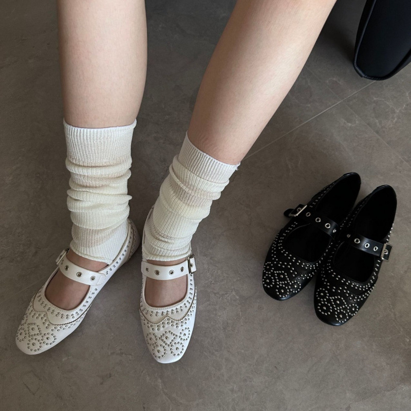 Retro Rivet Buckle Design Flat - Women Shoes Brands reseña y precio