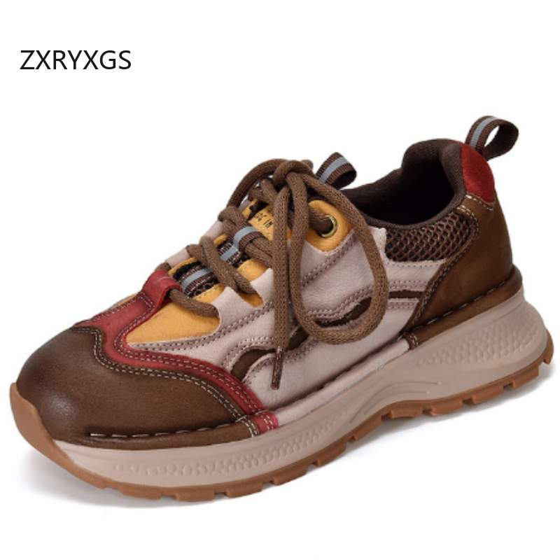 ZXRYXGS Top Cowhide Spell Colo - Women Shoes Size 4 In Cm reseña y precio