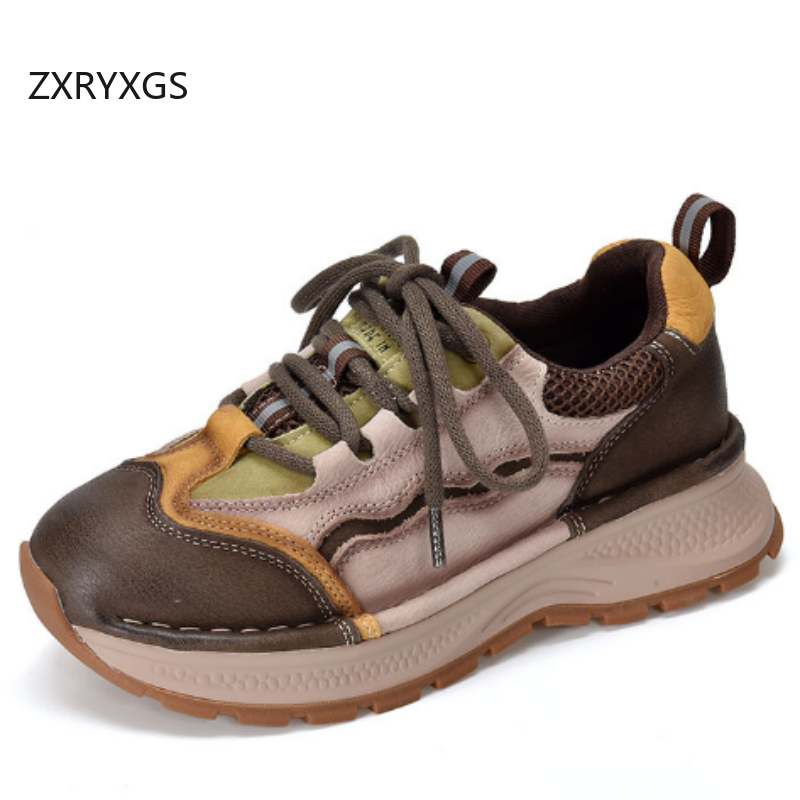 ZXRYXGS Top Cowhide Spell Colo - Women Shoes Size 4 In Cm reseña y precio