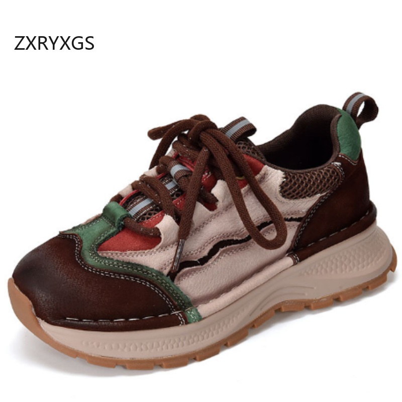 ZXRYXGS Top Cowhide Spell Colo - Women Shoes Size 4 In Cm reseña y precio