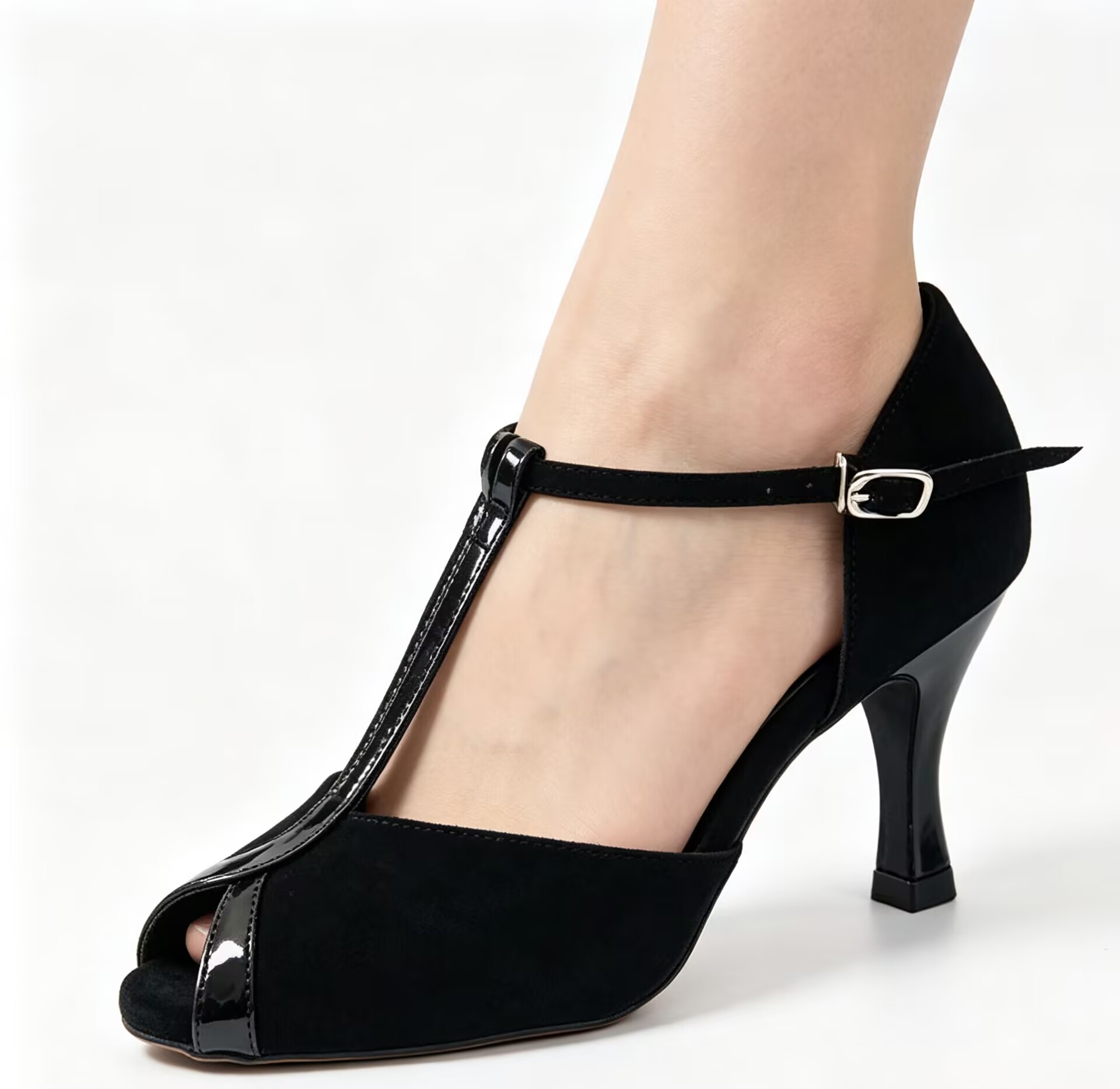 Evkoodance Black Or Tan Pu Lat - Women Shoes Size 4 In Cm reseña y precio