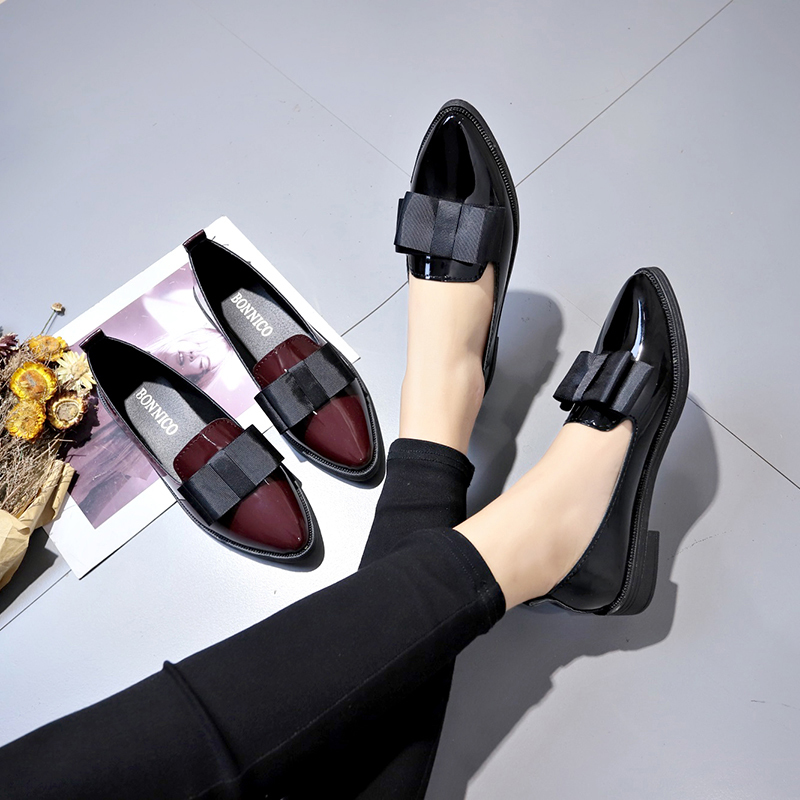 Black/ Wine Red Patent Leather - Women Shoes Size reseña y precio