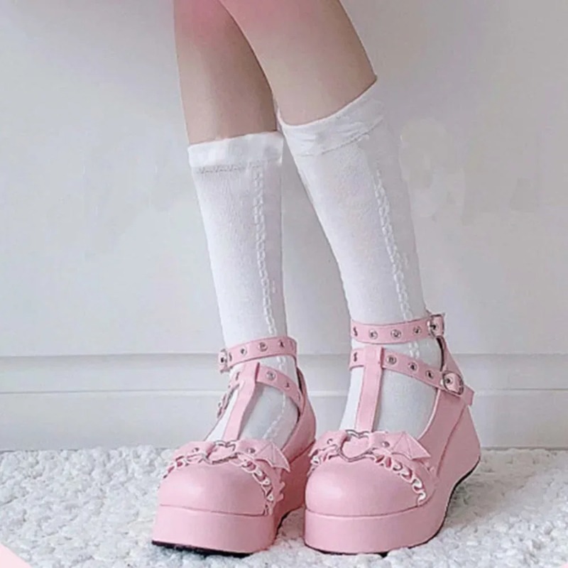 New Sweet Heart Buckle Wedges  - Women Shoes Size reseña y precio