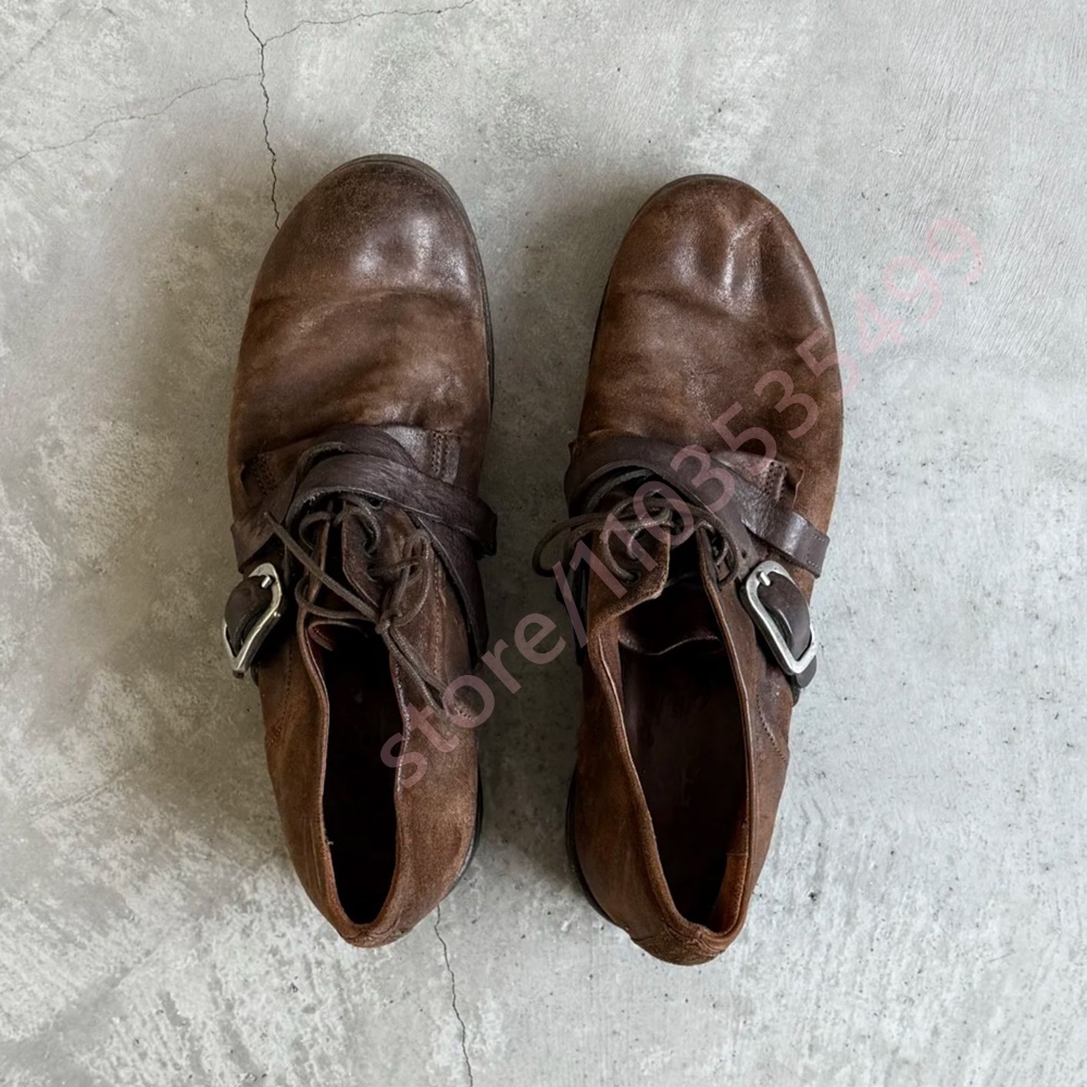 2026 Retro Distressed Brown Le - Women'S Shoes To Men'S reseña y precio