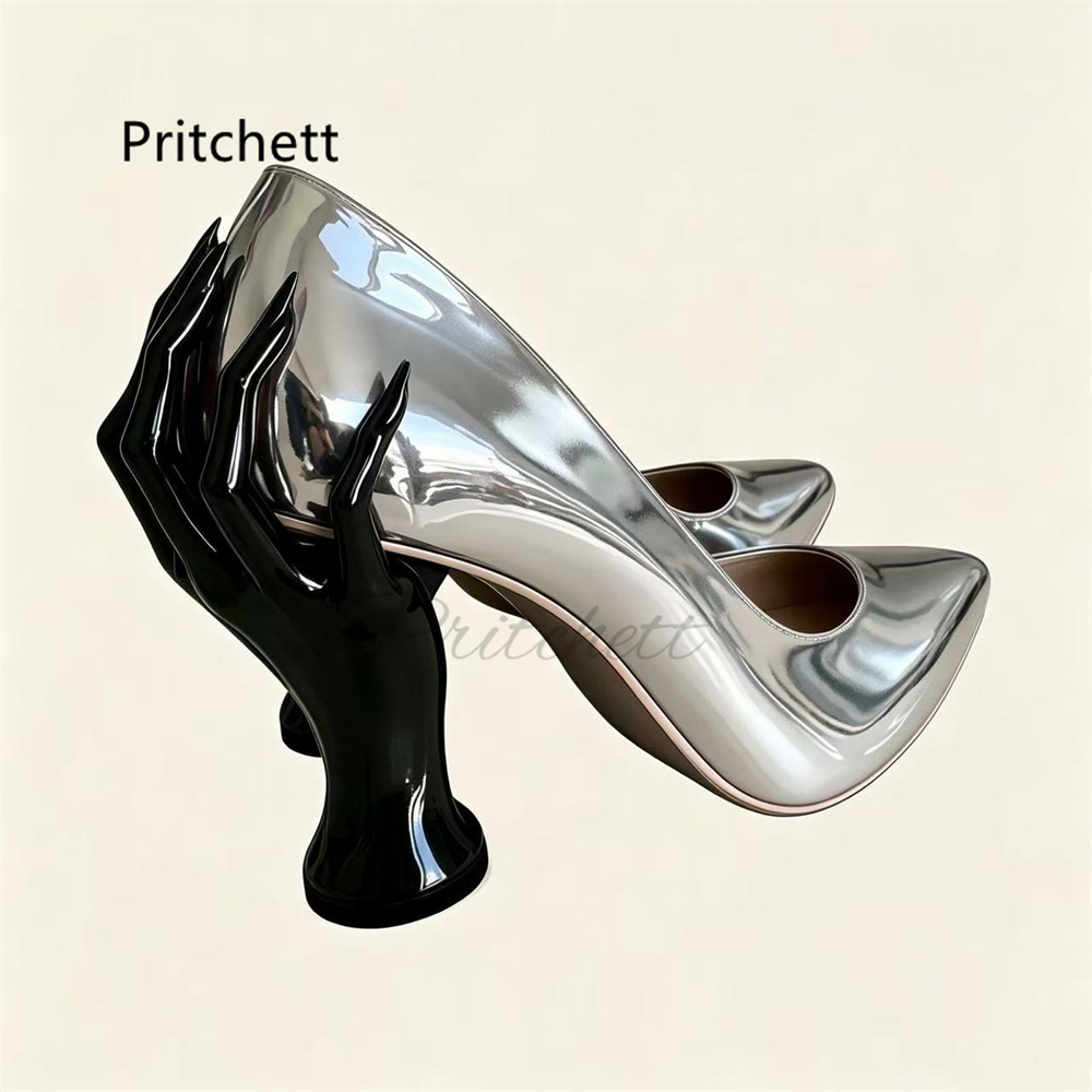 Black Sculpted Hand Shaped Hee - Women'S Shoes Hands Free reseña y precio