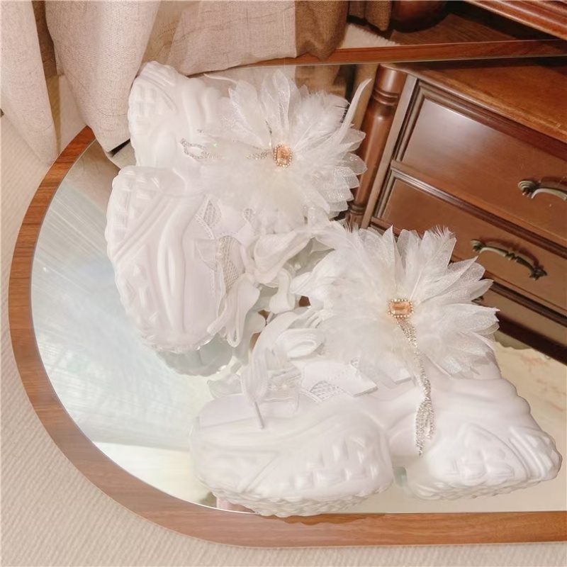 White floral lace rhinestone t - Women'S Shoes Hands Free reseña y precio