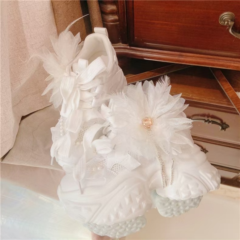 White floral lace rhinestone t - Women'S Shoes Hands Free reseña y precio