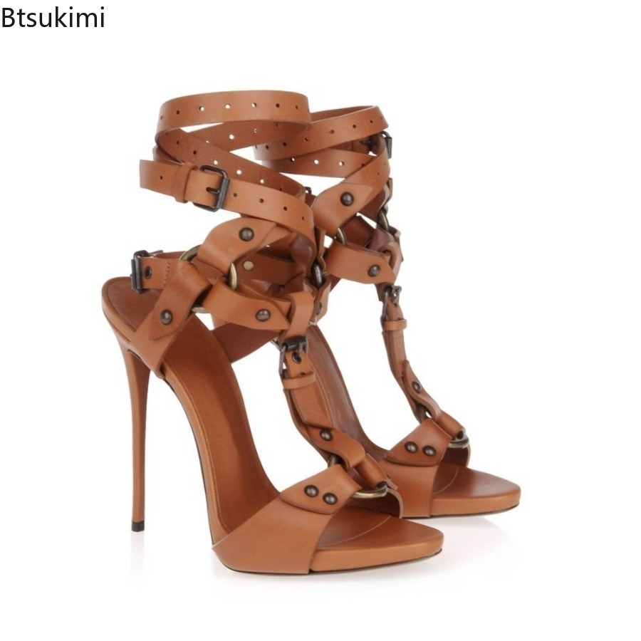 Sexy Circle Cross Strappy Glad - Strappy Heeled Sandals reseña y precio