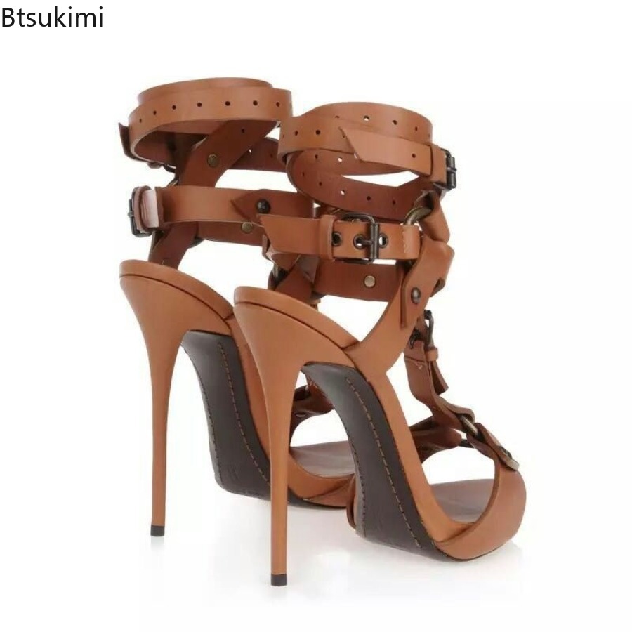 Sexy Circle Cross Strappy Glad - Strappy Heeled Sandals reseña y precio