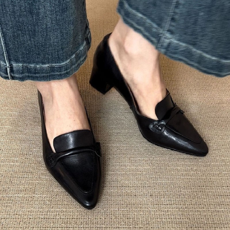 Cozy Med Heels Thick Heels Spr - Women Shoes Size 4 In Cm reseña y precio