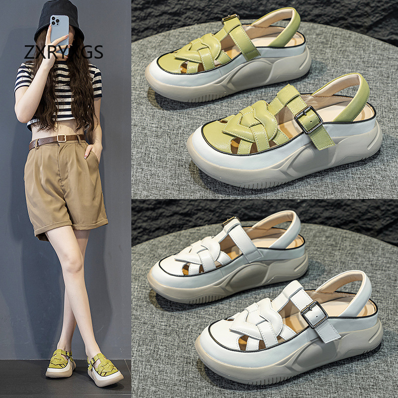 ZXRYXGS New Summer Premium Cow - Women Shoes Size 4 In Cm reseña y precio