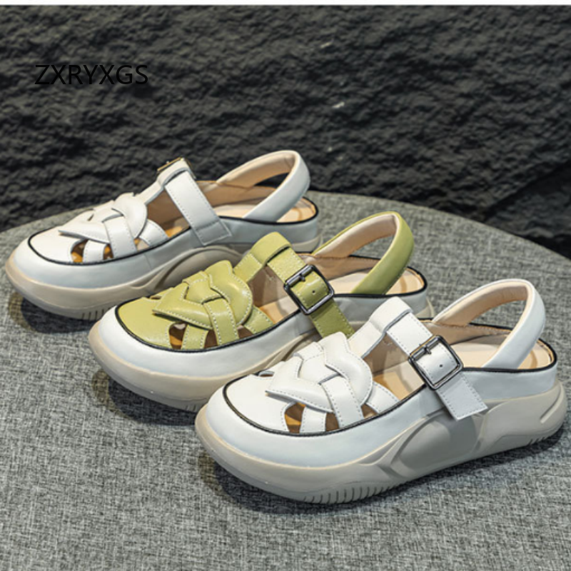 ZXRYXGS New Summer Premium Cow - Women Shoes Size 4 In Cm reseña y precio