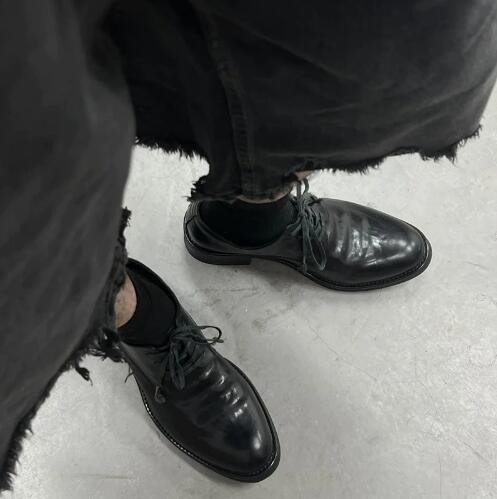 Hot Men Black Cow Real Leather - Women Shoes Size 4 In Cm reseña y precio