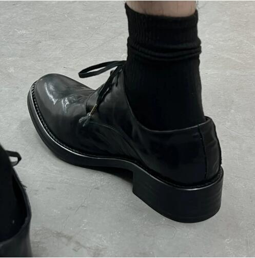 Hot Men Black Cow Real Leather - Women Shoes Size 4 In Cm reseña y precio