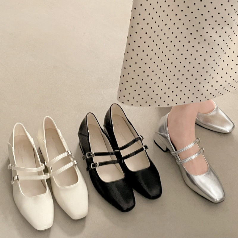 Square Toe Low Heel Women Silv - Women'S Shoes Large reseña y precio