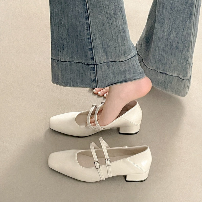 Square Toe Low Heel Women Silv - Women'S Shoes Large reseña y precio