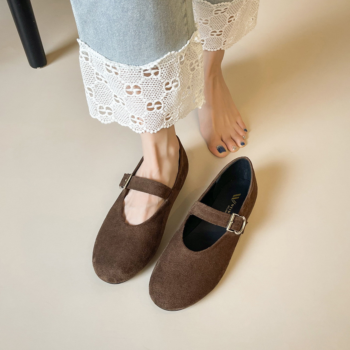Size 35-43 Velvet Mary Jane Sh - Women'S Shoes Hands Free reseña y precio