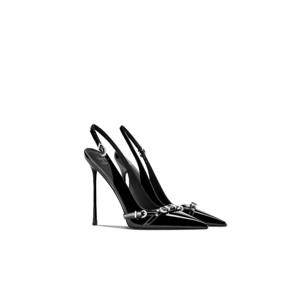 Fashionable Black Pointed Toe  - Strappy Heeled Sandals reseña y precio