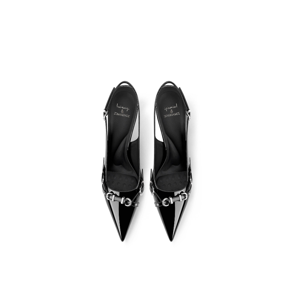 Fashionable Black Pointed Toe  - Strappy Heeled Sandals reseña y precio