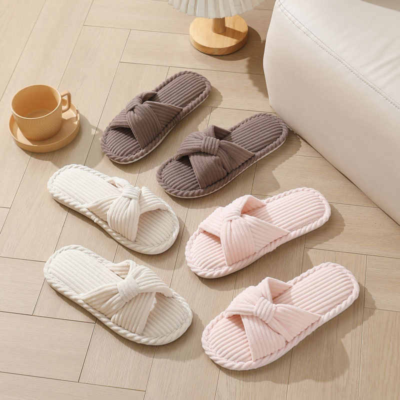 Corduroy Cross Strap Home Slip - Women Shoes Winter reseña y precio